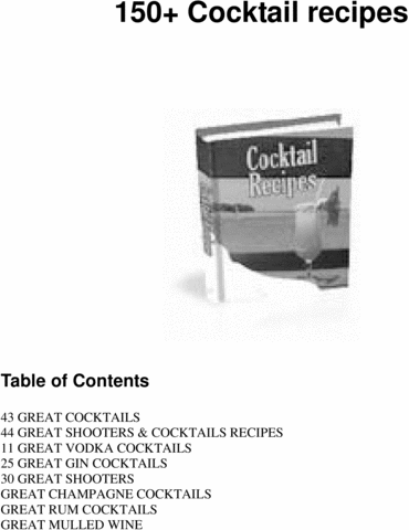 Product picture 150+ Cocktail recipes w/mrr + resell rights
