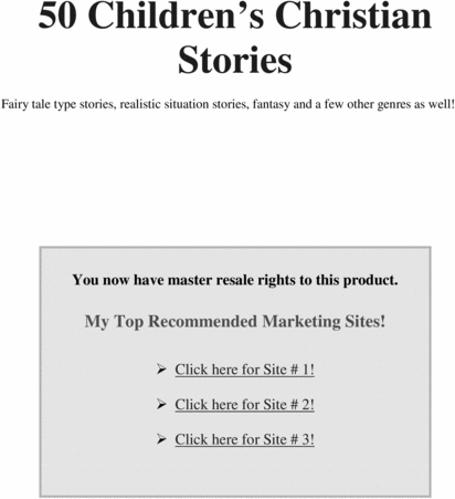 Product picture 50 Childrens Christian Stories + resell rights w/mrr