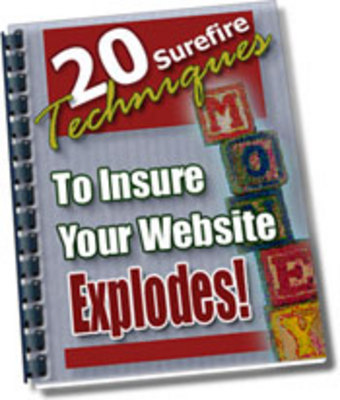 Product picture 20 Surefire Techniques To Insure Your Website Explodes w/mrr